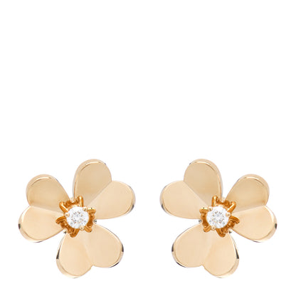 Van Cleef & Arpels 18K Yellow Gold Diamond Small Frivole Earrings 1 of 5