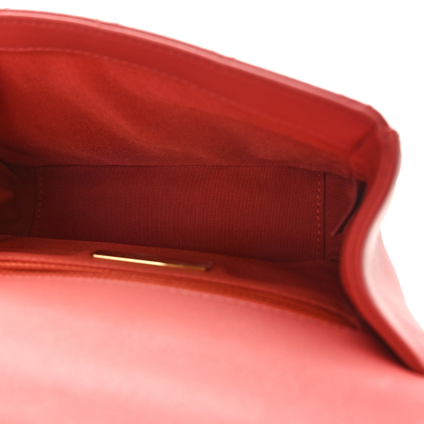 Lambskin Quilted Small Chain Infinity Top Handle Flap Dark Red