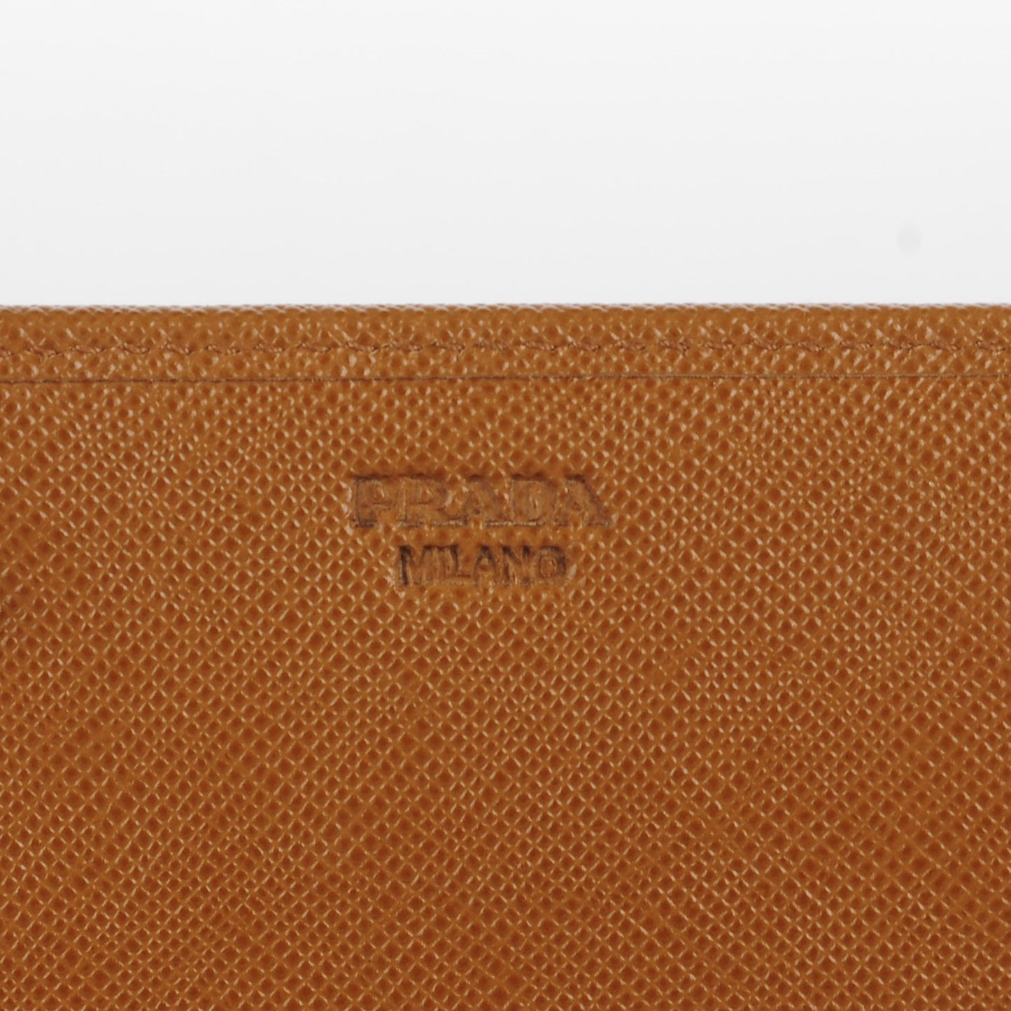 Saffiano Triangle Continental Flap Wallet Caramel