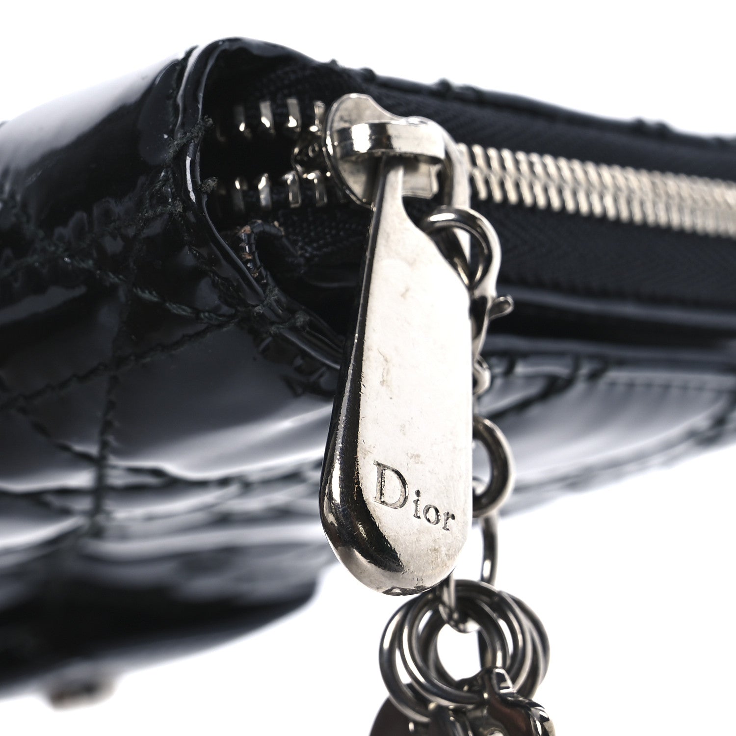 Christian Dior Patent Cannage Lady Dior Continental Wallet Black 12 of 13