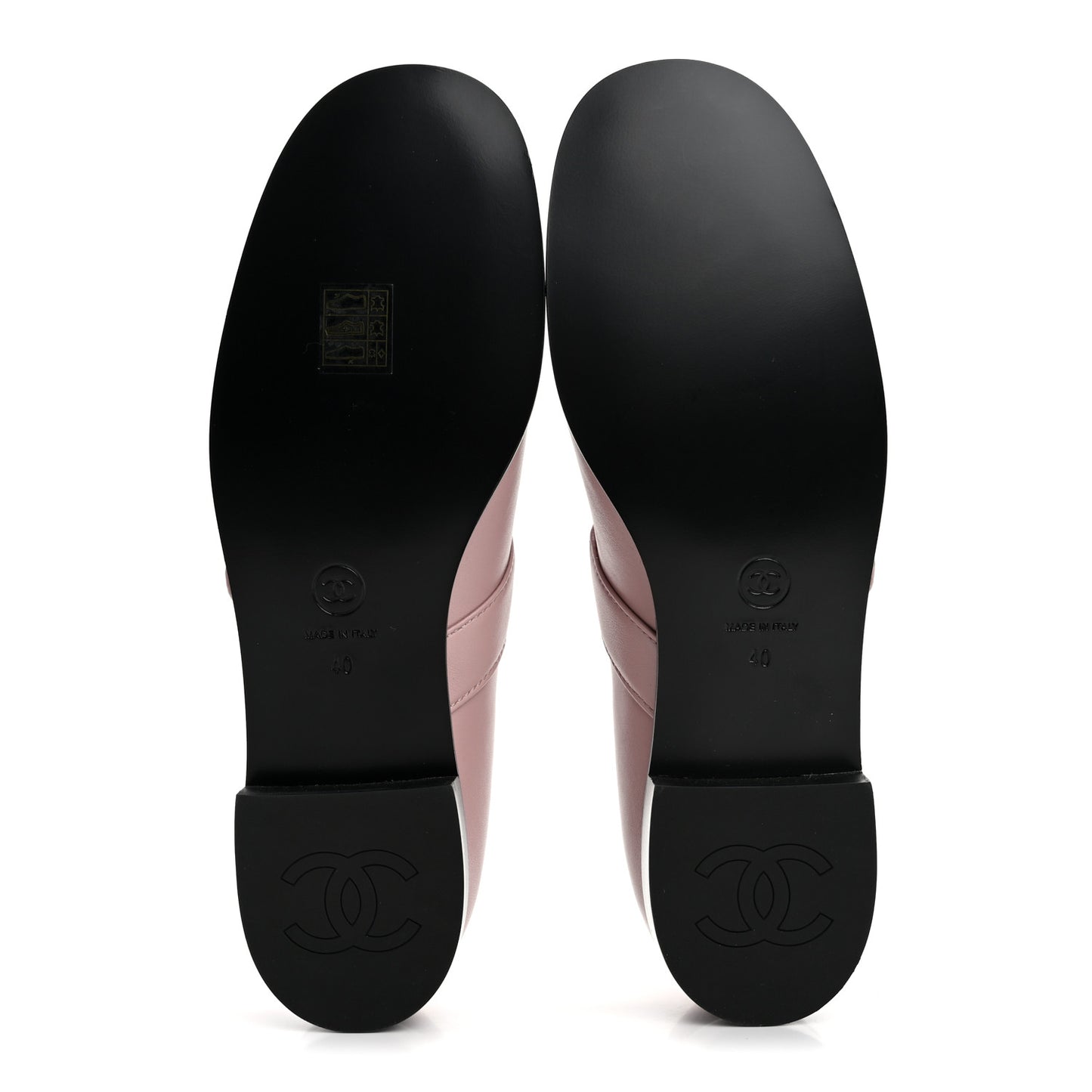 Calfskin Patent Mary Janes Flats 40 Pink Black