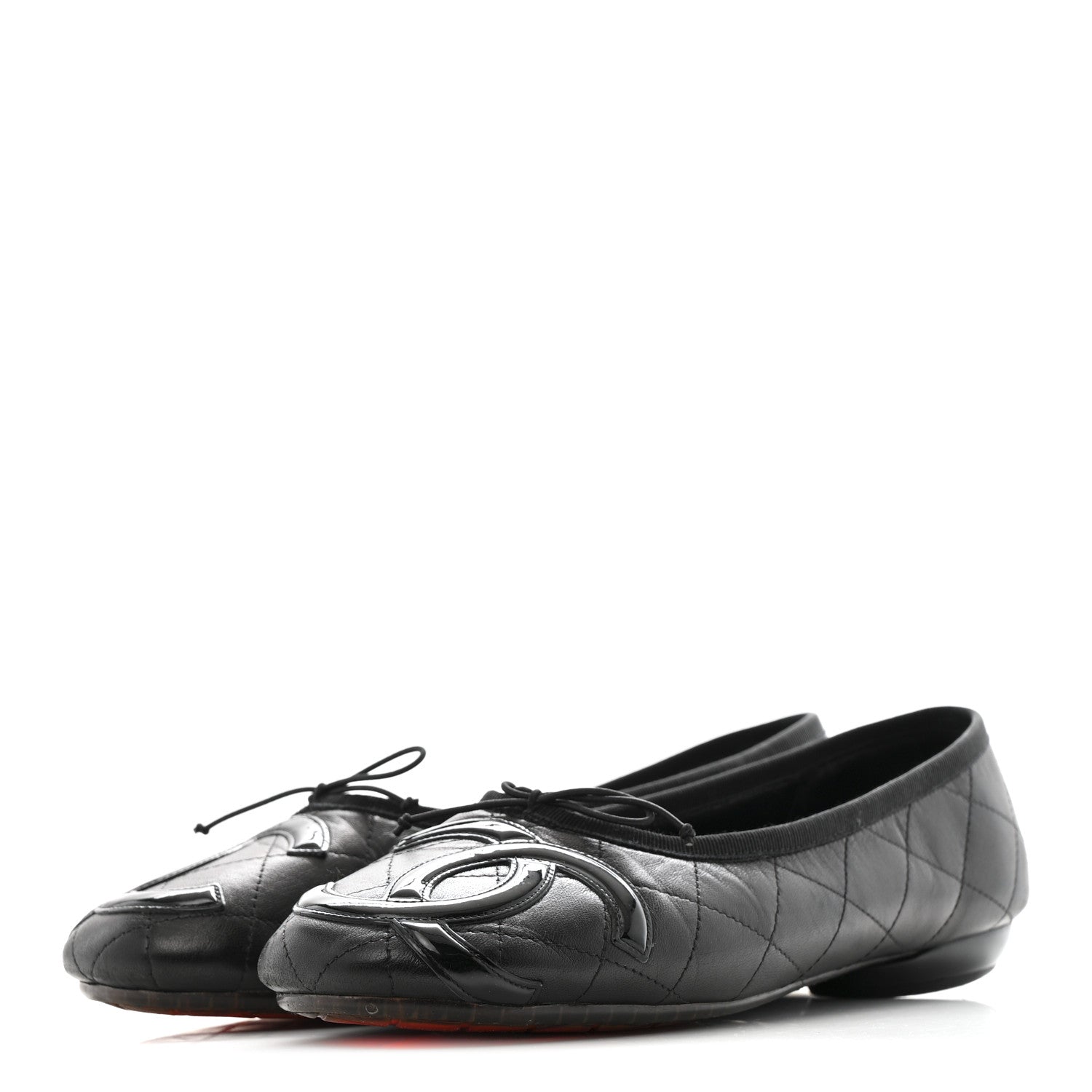 Chanel Lambskin Quilted Cambon Ballerina Flats 40 Black 4 of 12