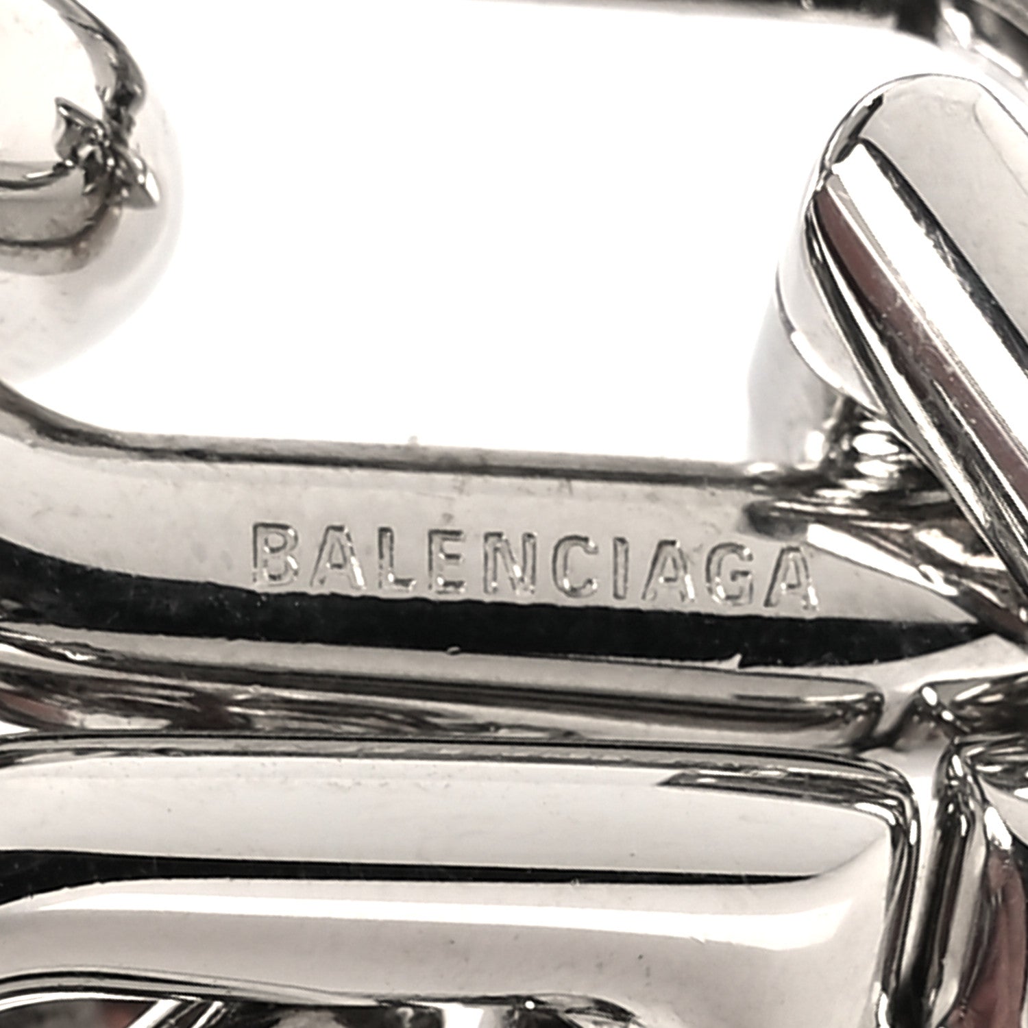 Balenciaga Metal B Chain Bracelet Silver 4 of 6
