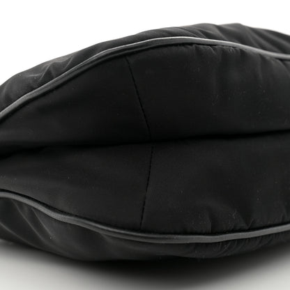 Prada Tessuto Nylon Soft Calfskin Shoulder Bag Black 8 of 9