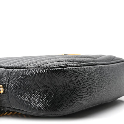 Saint Laurent Grain De Poudre Matelasse Monogram Mini Lou Camera Bag Black 9 of 10