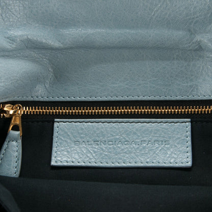 Balenciaga Agneau Giant 12 Gold Hardware Envelope Clutch Bleu Acier 7 of 8