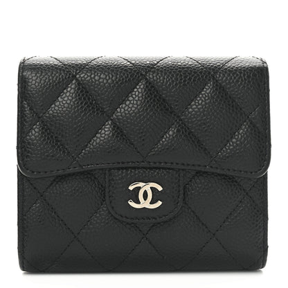 Chanel Caviar Quilted Compact Flap Wallet Black 1 of 9