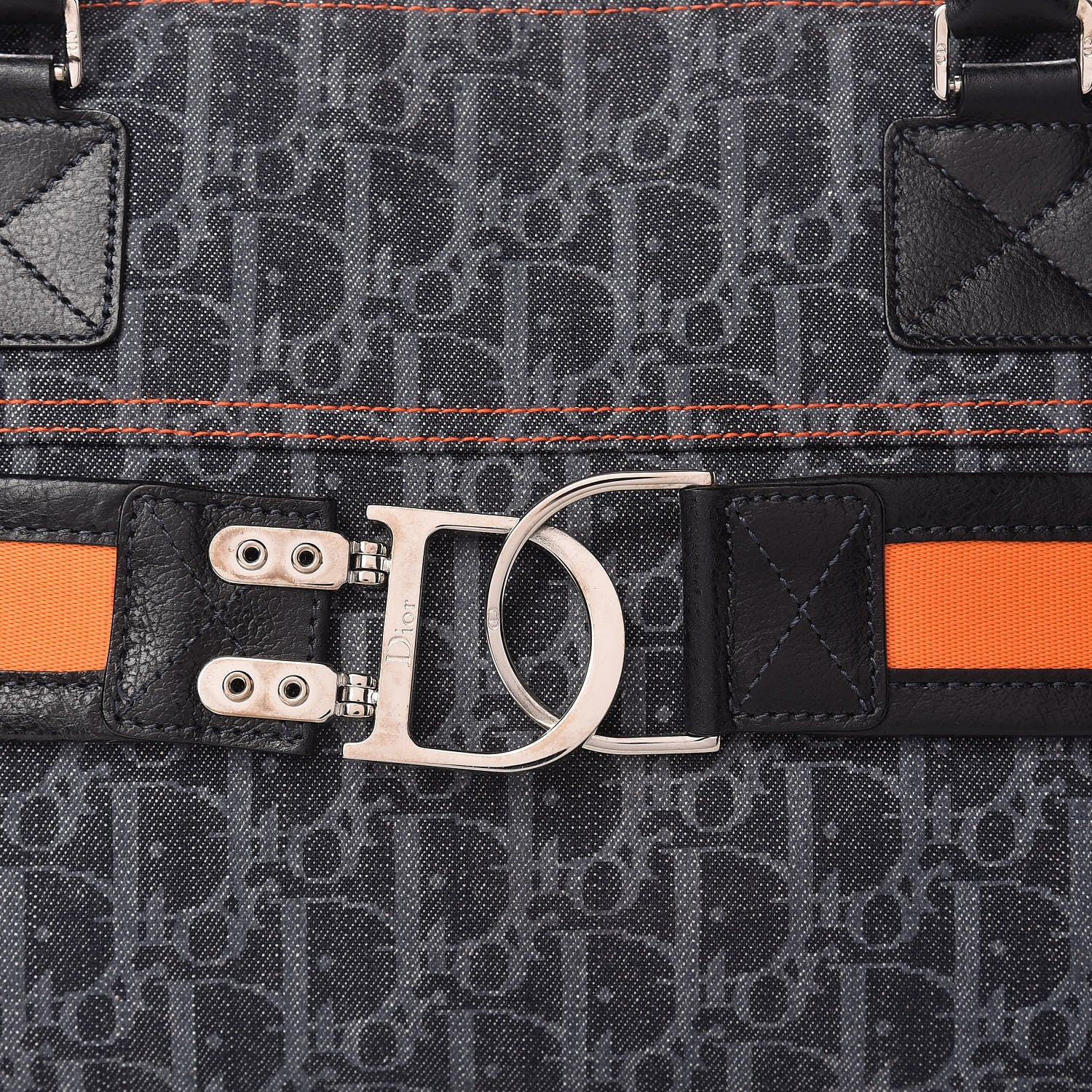 Christian Dior Denim Monogram Flight Tote Blue 10 of 10