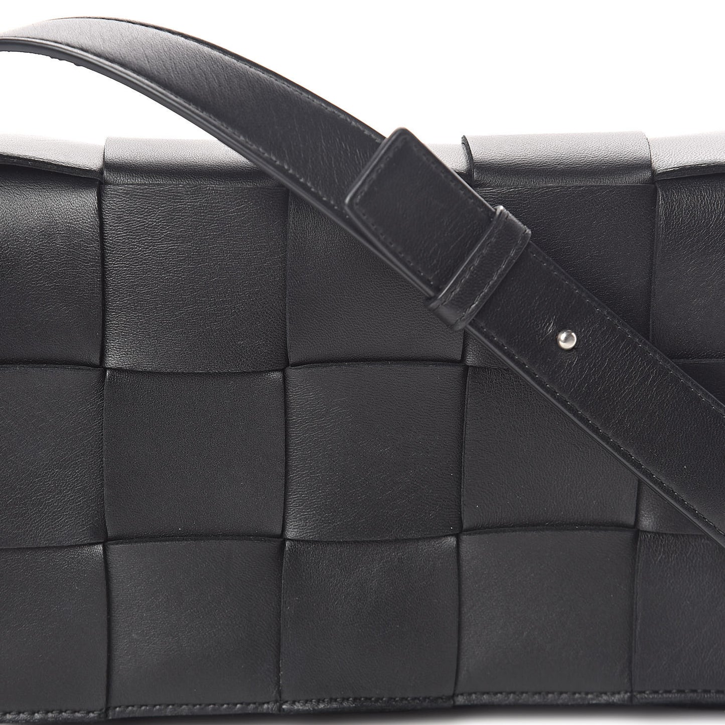 Lambskin Maxi Intrecciato Cassette Crossbody Bag Black