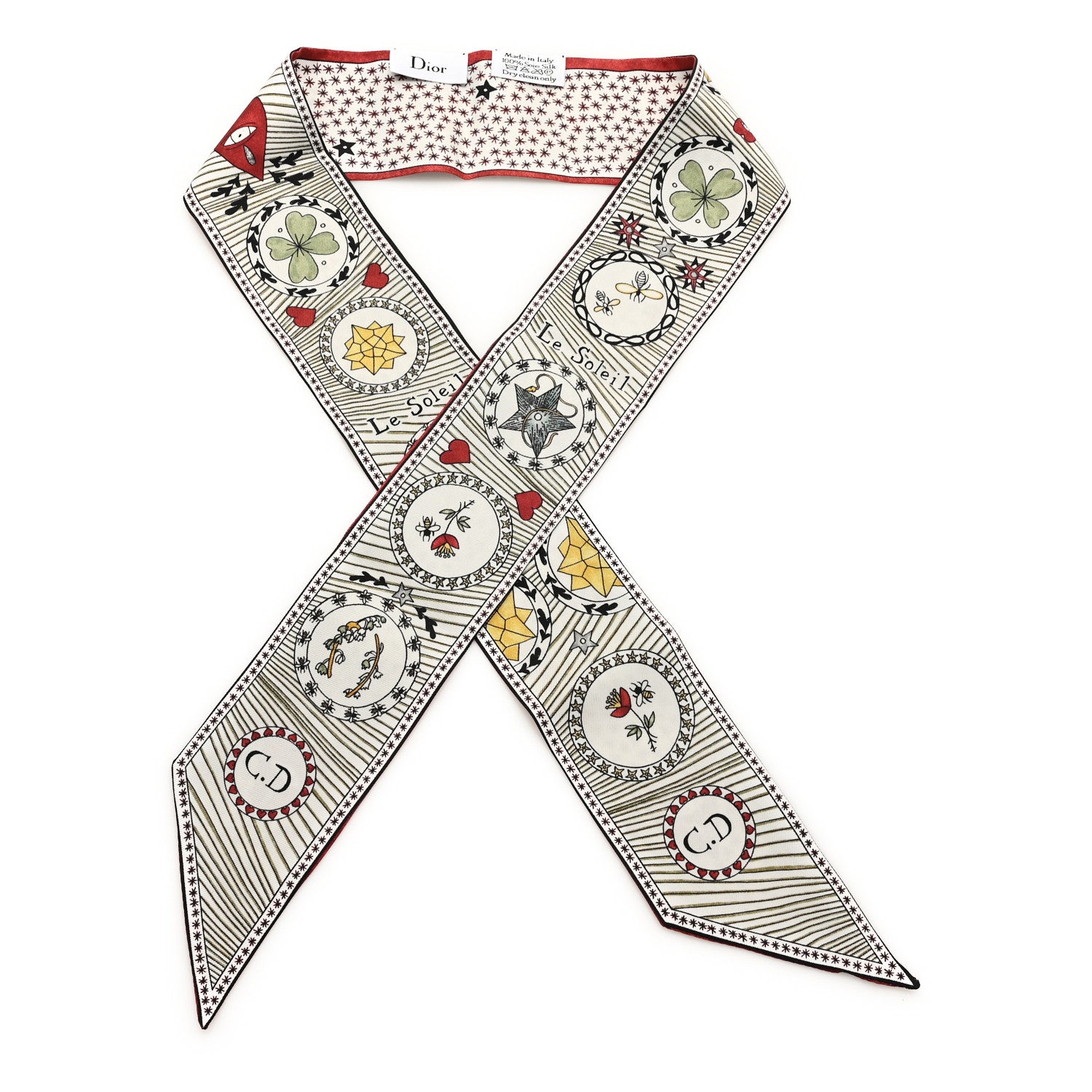Christian Dior Silk Le Soleil Tarot Mitzah Scarf Off White 1 of 4