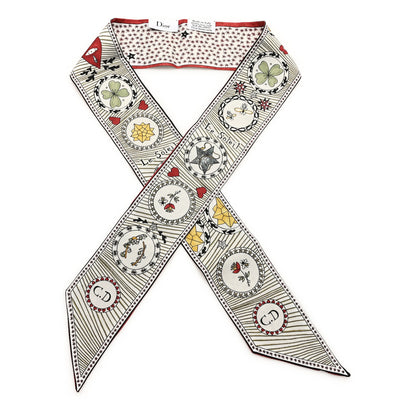 Christian Dior Silk Le Soleil Tarot Mitzah Scarf Off White 1 of 4