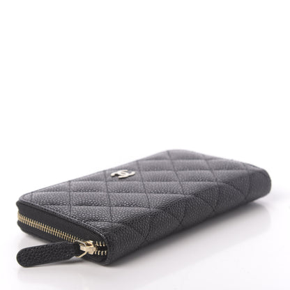 Chanel Caviar Quilted Small Zip Around Wallet Black 4 of 11