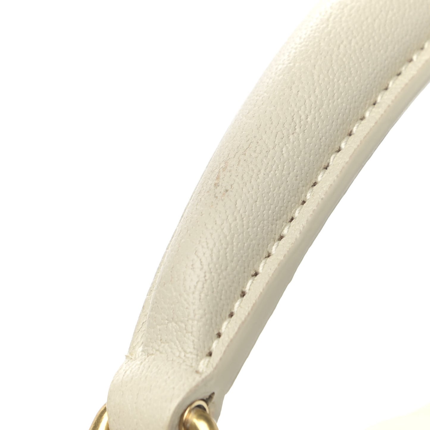 Sheepskin Matelasse Chevron Monogram Medium College Bag Vintage Blanc