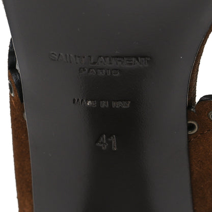 Saint Laurent Suede Eyelet LouLou 70 Mules 41 Land 7 of 9