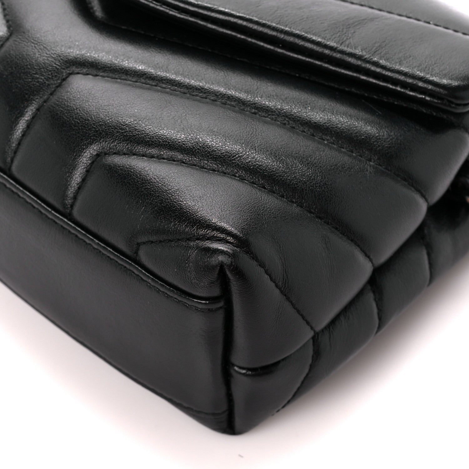 Saint Laurent Calfskin Y Quilted Monogram Monochrome Toy Loulou Crossbody Bag Black 11 of 11