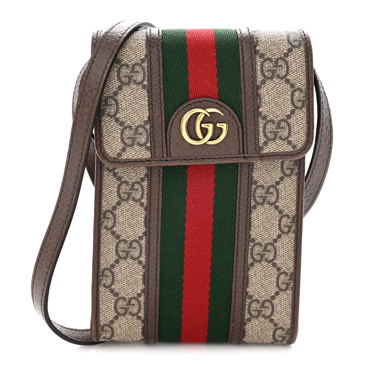 Gucci GG Supreme Monogram Web Mini Ophidia Crossbody Bag Beige New Acero 1 of 10