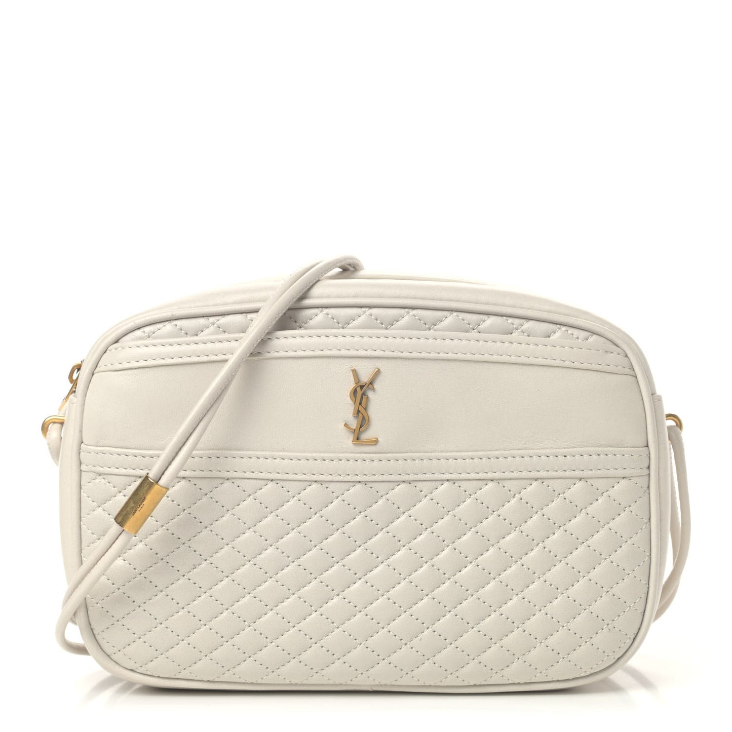 Lambskin Quilted Victoire Camera Bag Blanc Vintage