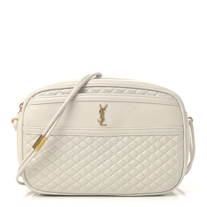 Saint Laurent Lambskin Quilted Victoire Camera Bag Blanc Vintage 1 of 4
