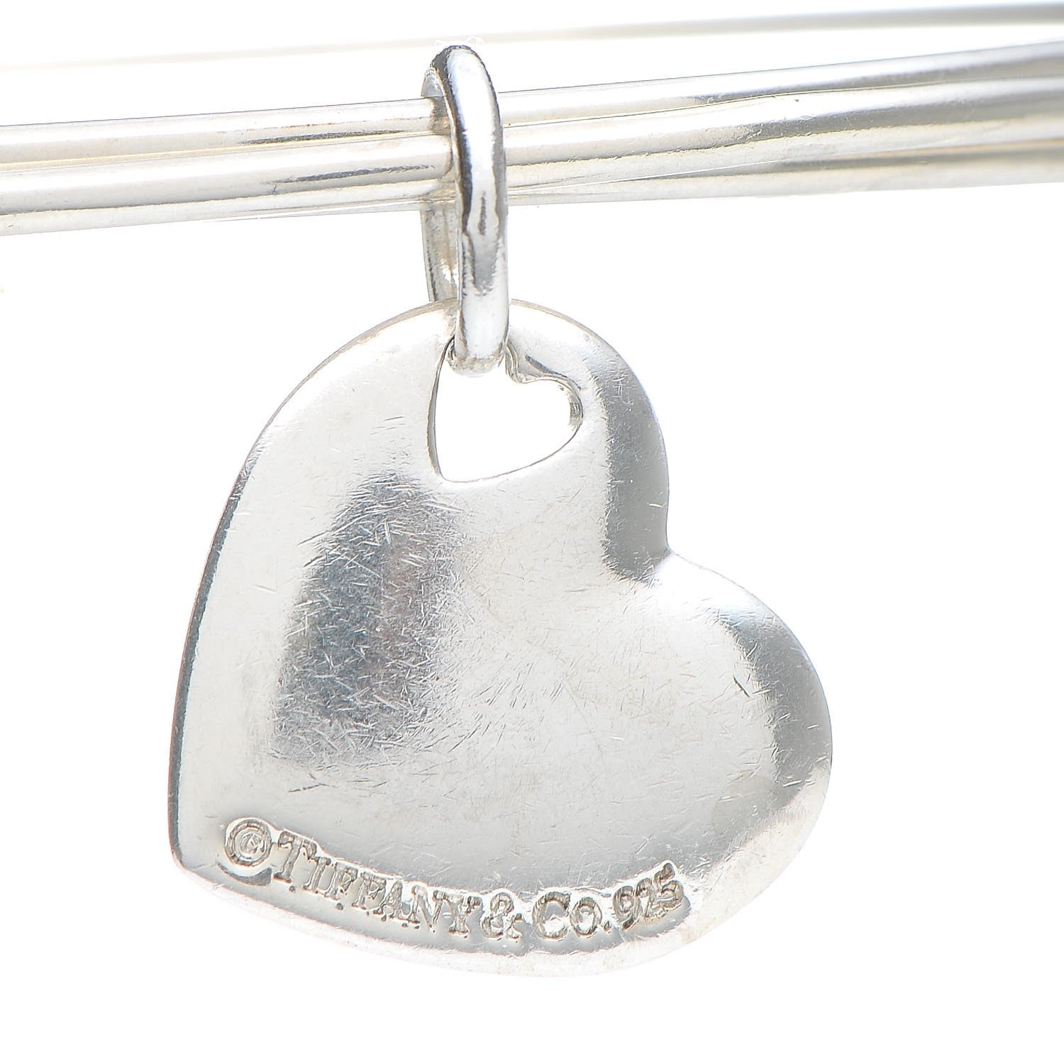 Tiffany Sterling Silver Heart Triple Bangle Bracelet 3 of 4
