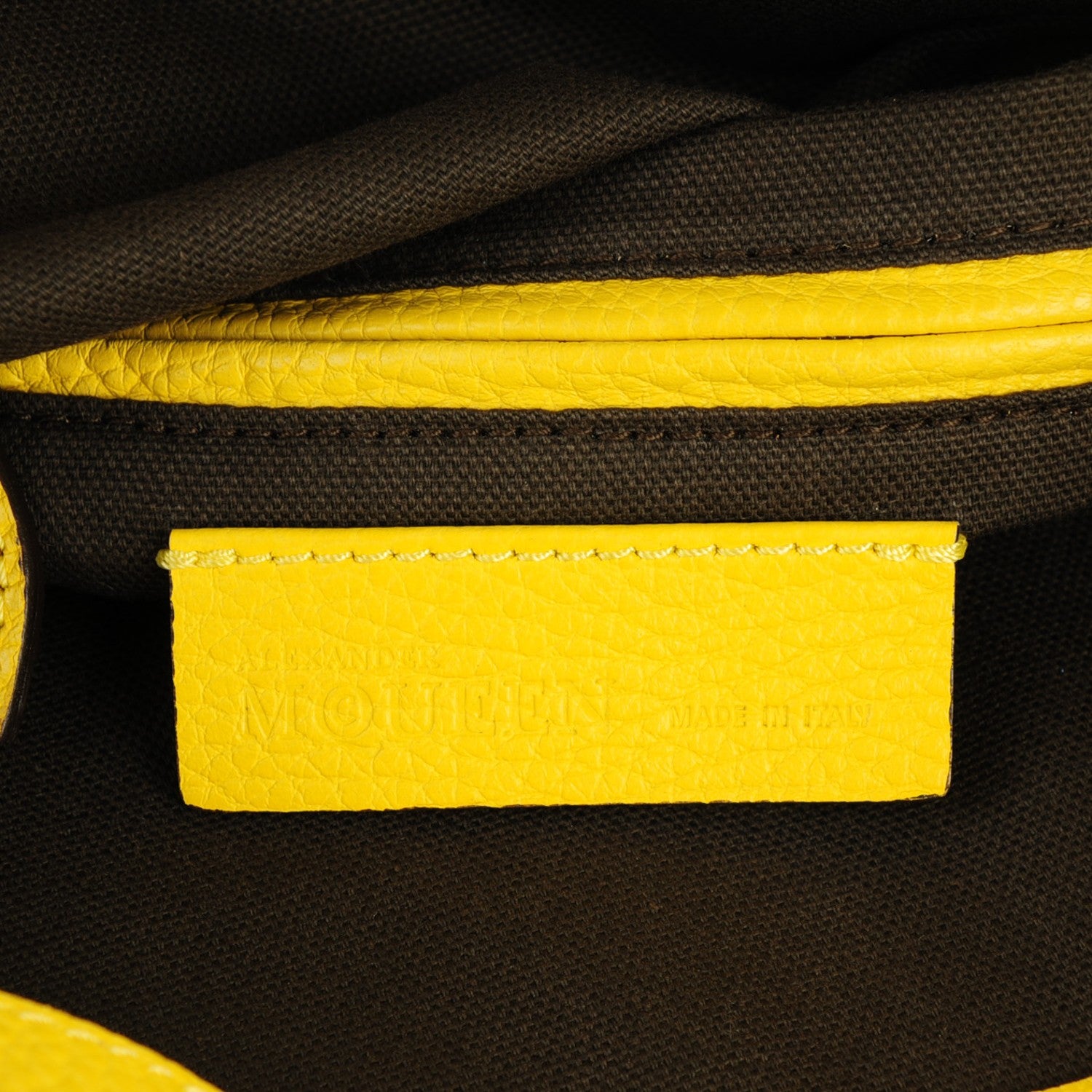 Alexander McQueen Grainy Calfskin Padlock Skull Clutch Yellow 6 of 7