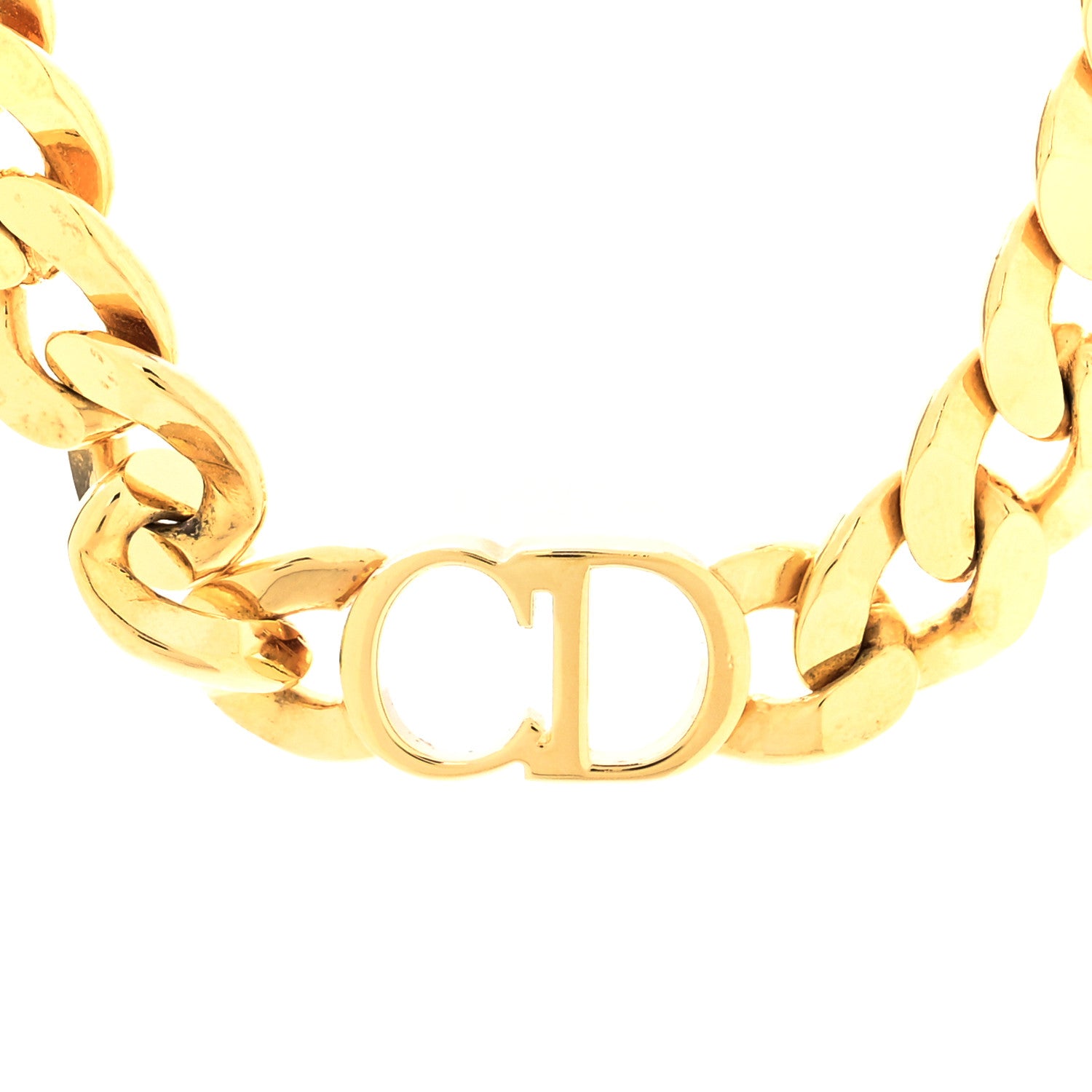 Christian Dior Metal CD Choker Necklace Gold 3 of 6