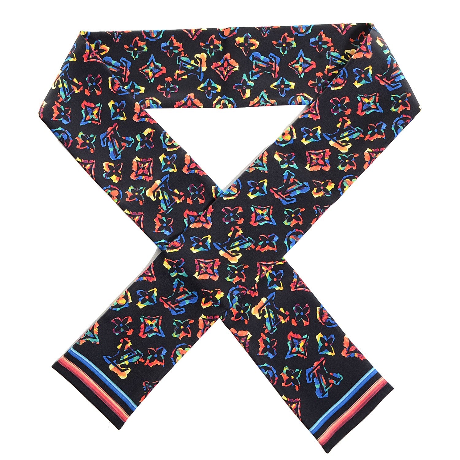 Louis Vuitton Silk Monogram Rainbow Bandeau Black 1 of 4