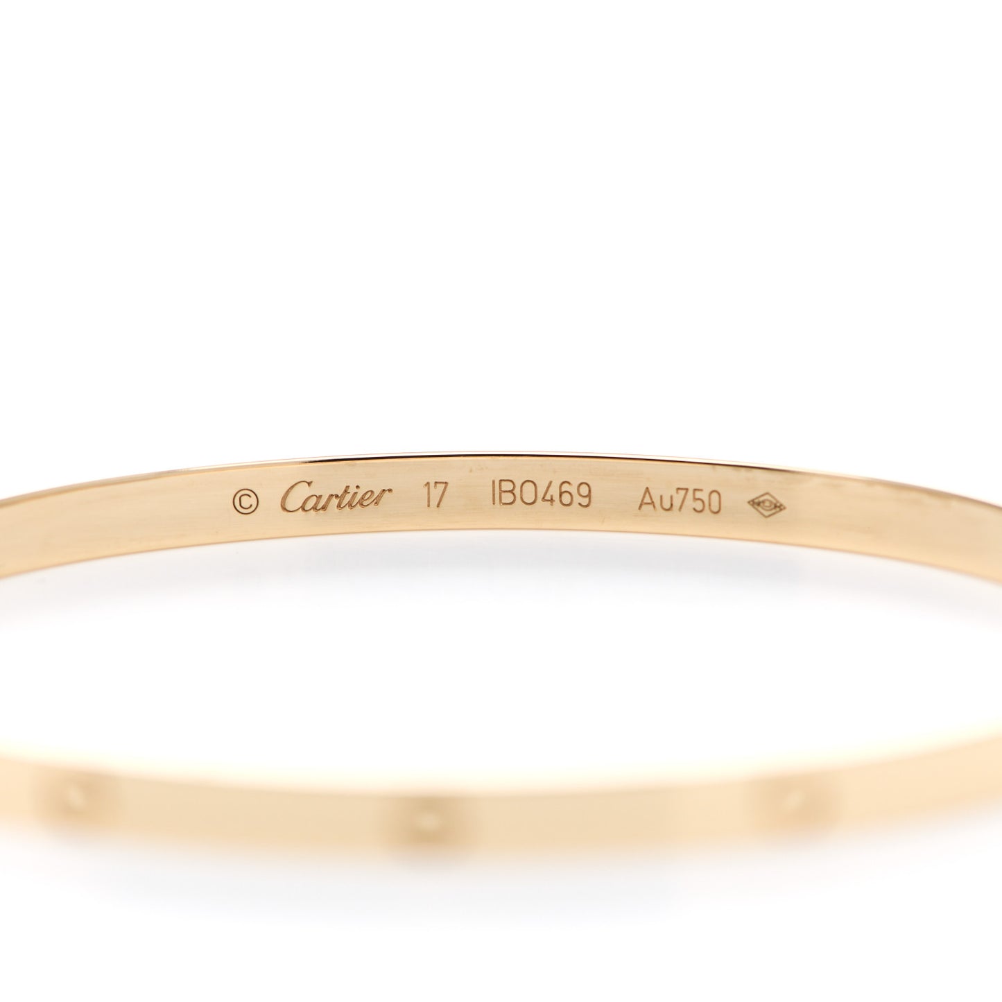 18K Yellow Gold Small LOVE Bracelet 17