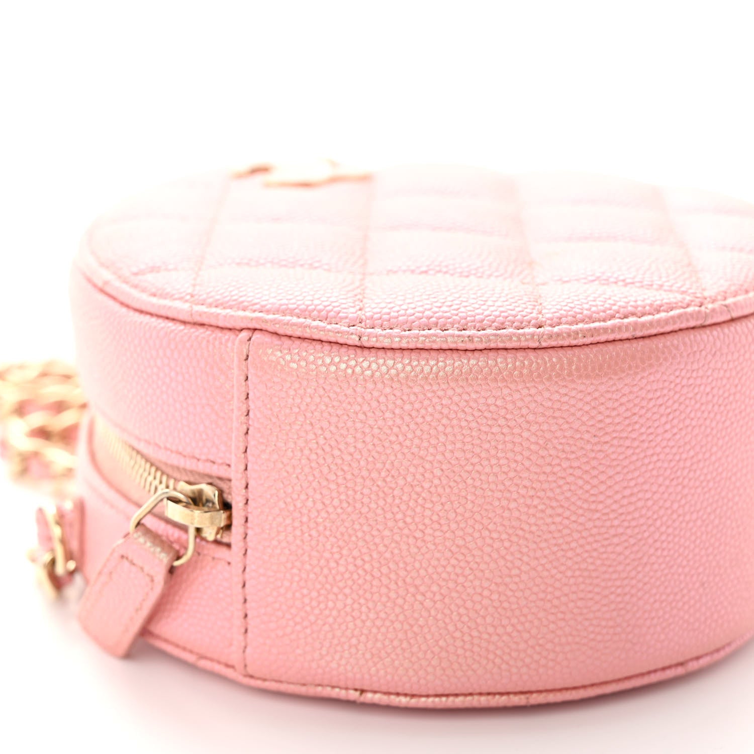 Chanel Iridescent Caviar Resin Quilted Round Clutch With Chain Pink 9 of 10
