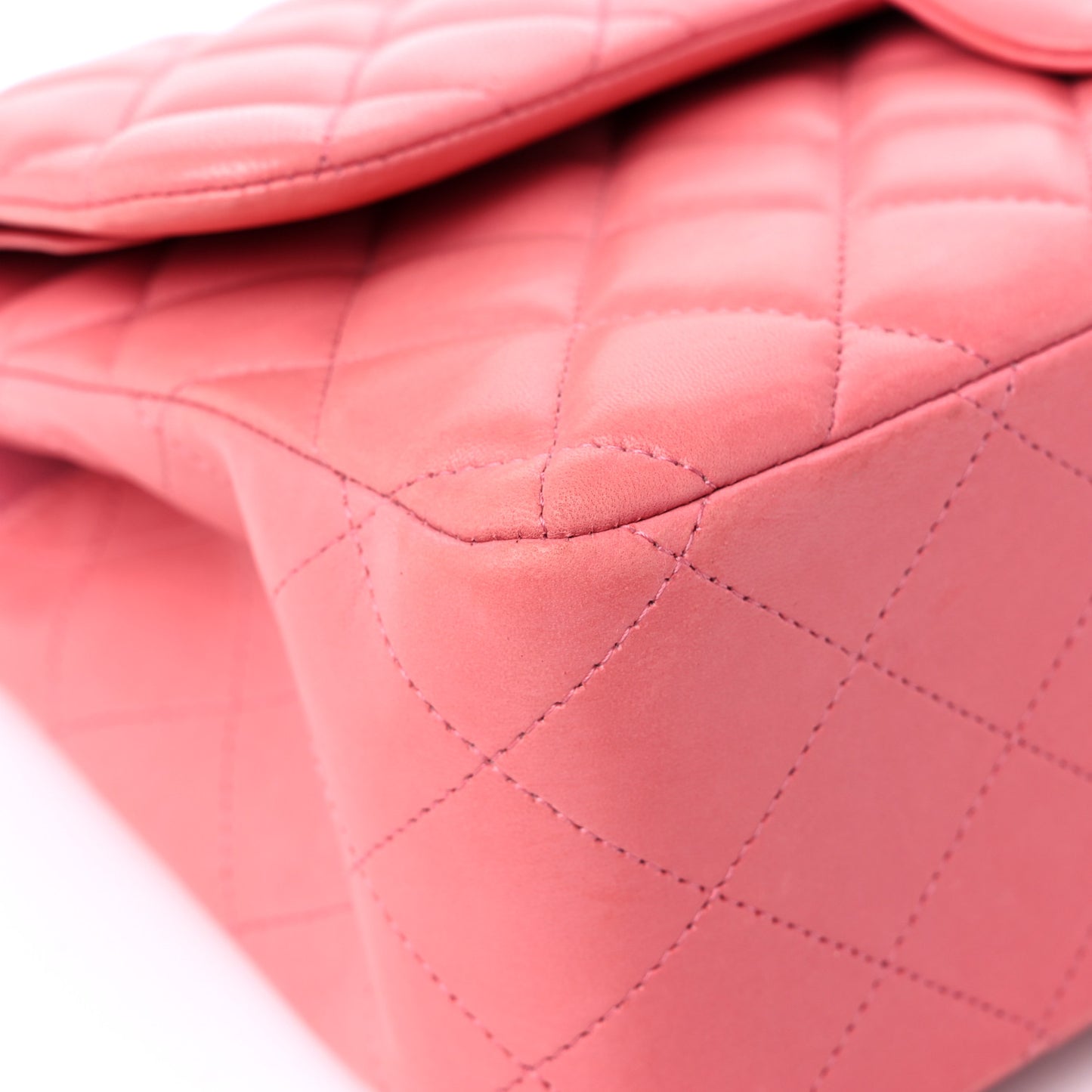 Lambskin Quilted Jumbo Double Flap Pink