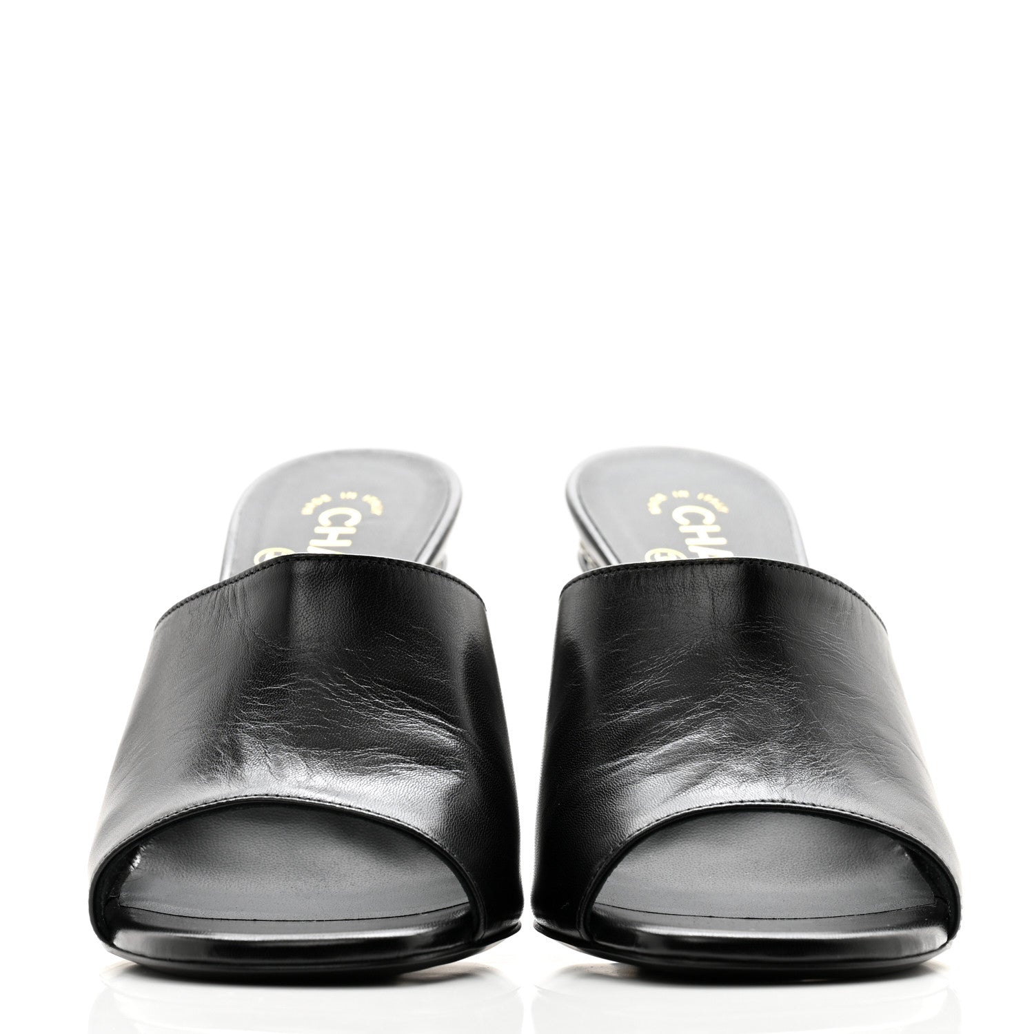 Chanel Shiny Goatskin Pearl Mule 40 Black 2 of 9