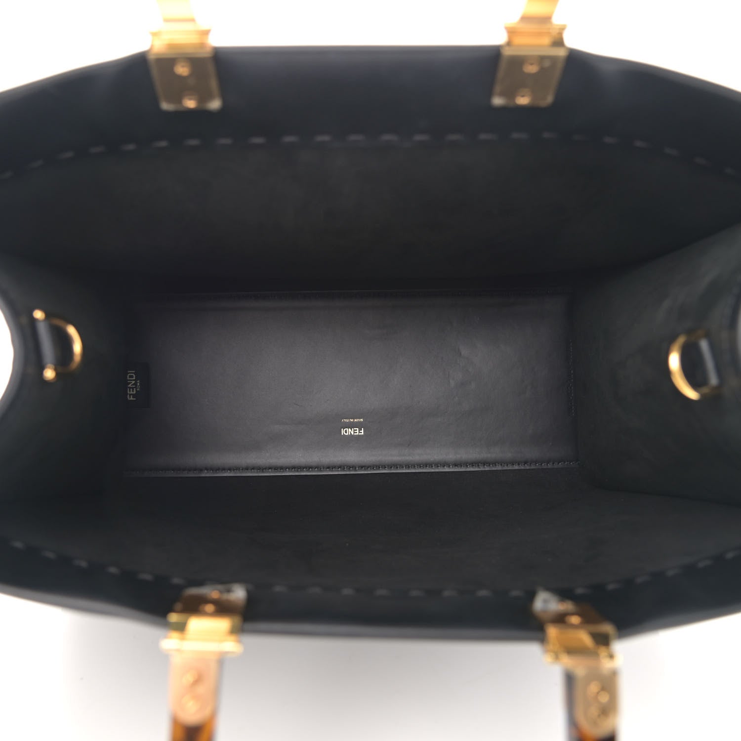 Fendi Vitello King Plexiglass Medium Fendi Sunshine Shopper Tote Black 6 of 13