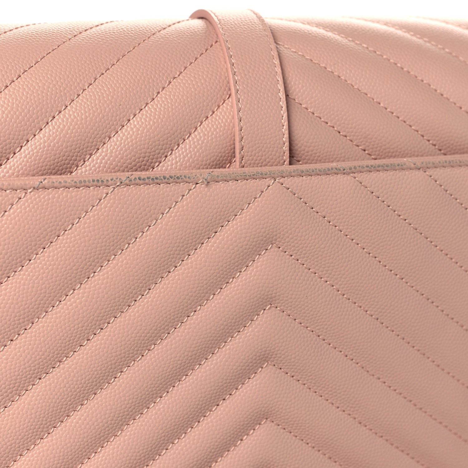 Saint Laurent Grain De Poudre Matelasse Chevron Large Monogram Satchel Pale Pink 11 of 11