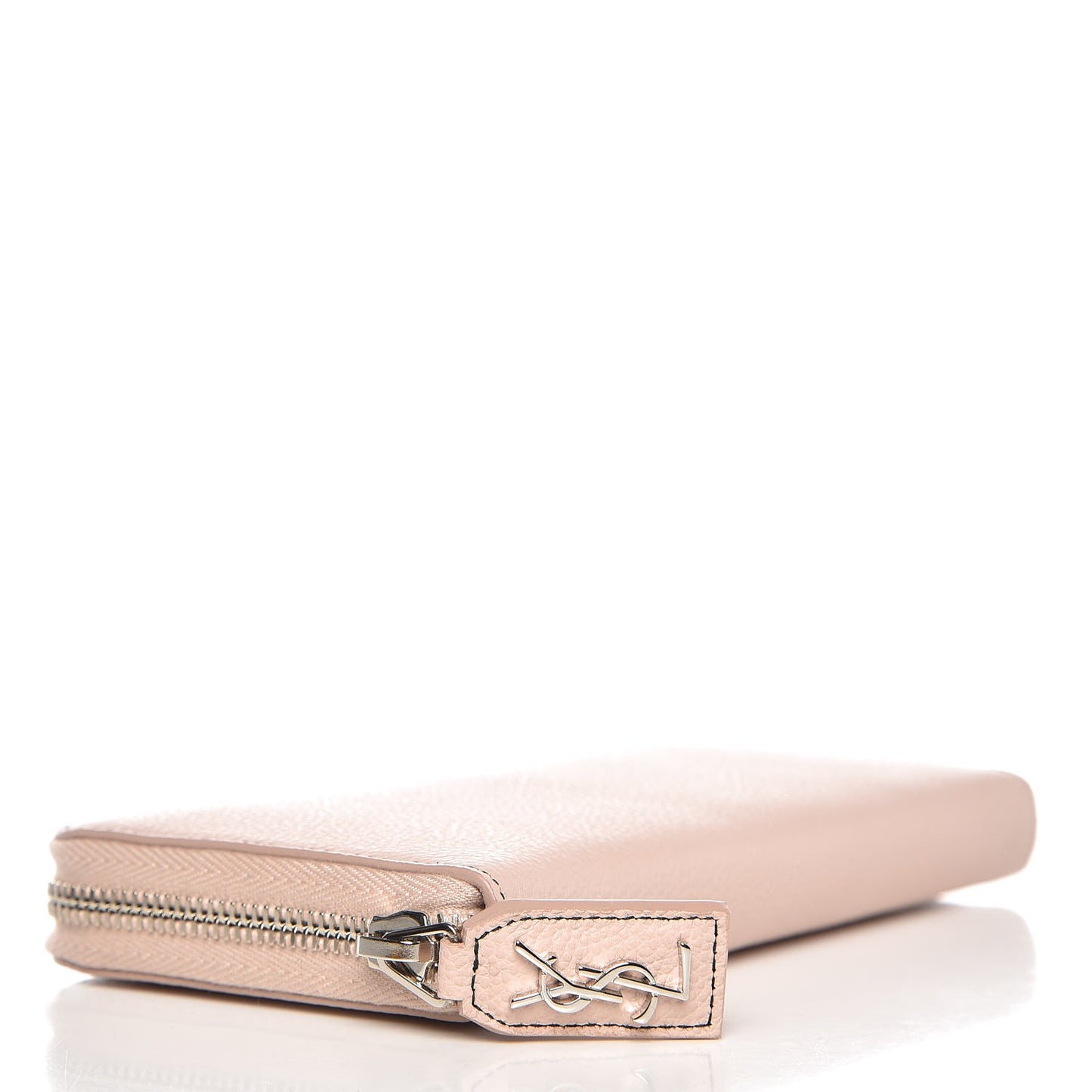 Grained Calfskin Rive Gauche Zip Around Wallet Pink