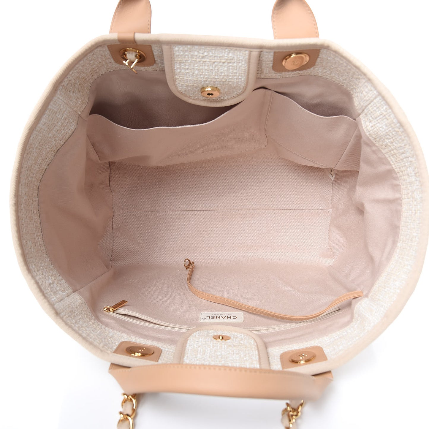 Canvas Large Deauville Tote Light Beige