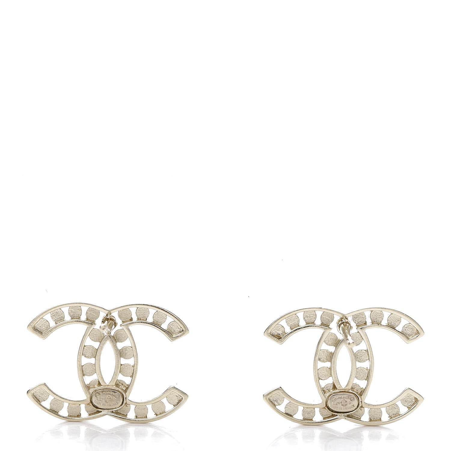 Chanel Crystal CC Large Earrings Gold 3 of 6