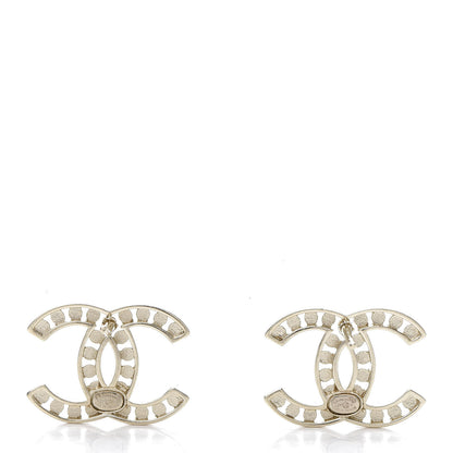 Chanel Crystal CC Large Earrings Gold 3 of 6