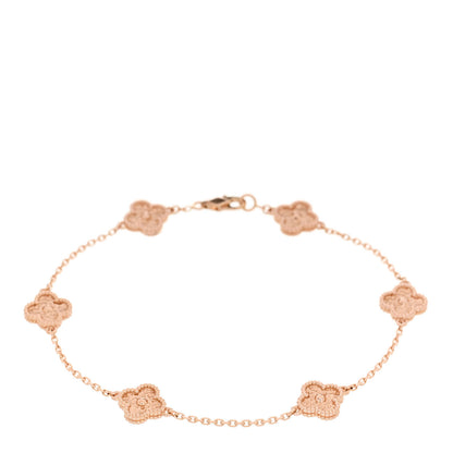 Van Cleef & Arpels 18K Rose Gold 6 Motifs Sweet Alhambra Bracelet 1 of 5