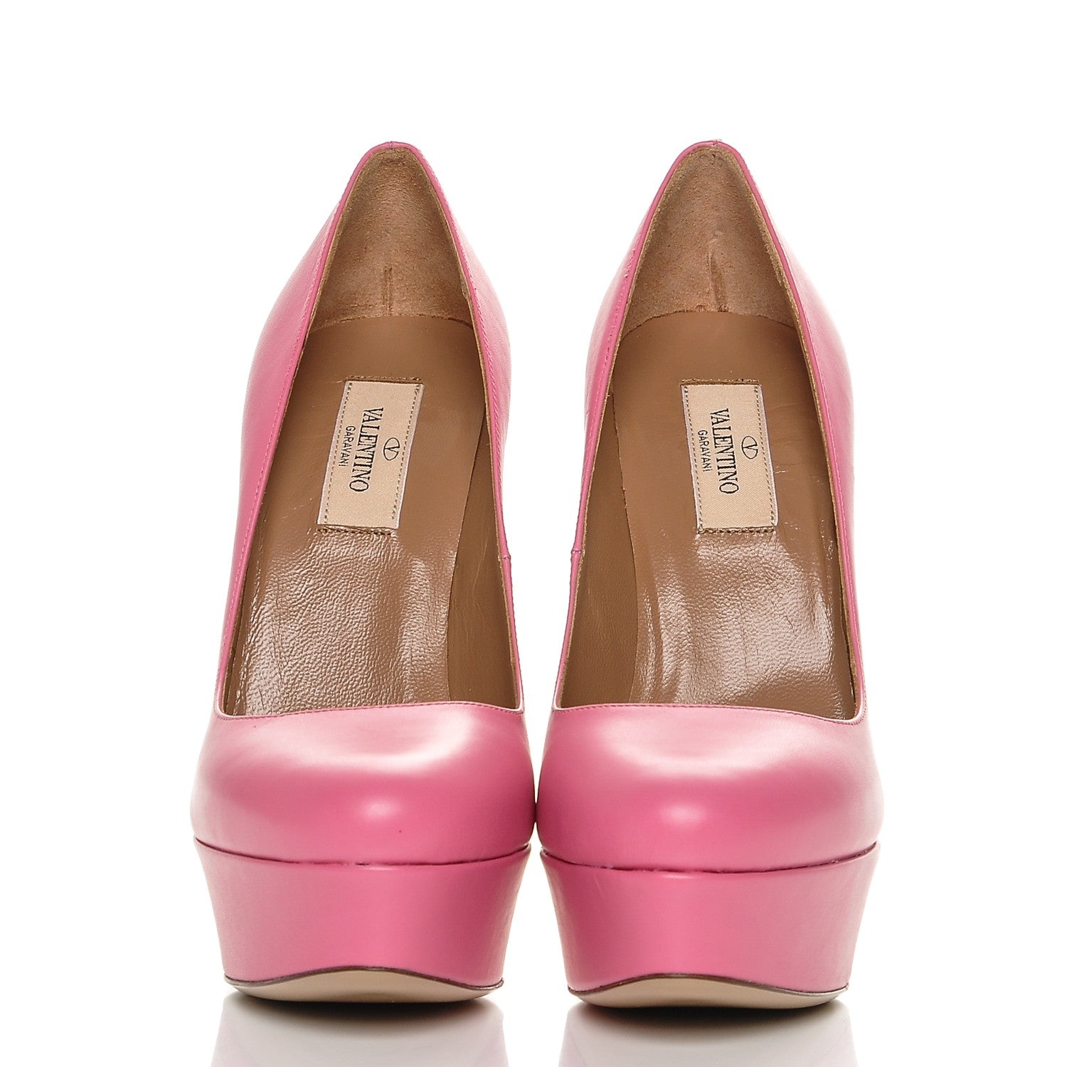 Valentino Garavani Calfskin Platform Pumps 37.5 Bubblegum 2 of 8