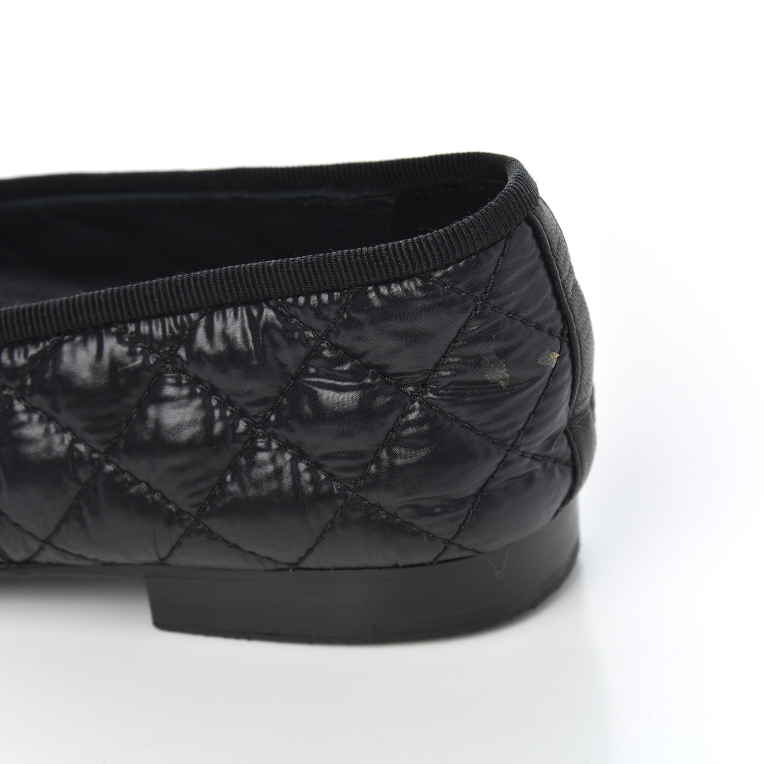 Chanel Nylon Quilted Cap Toe Ballerina Flats 41 Black 16 of 21