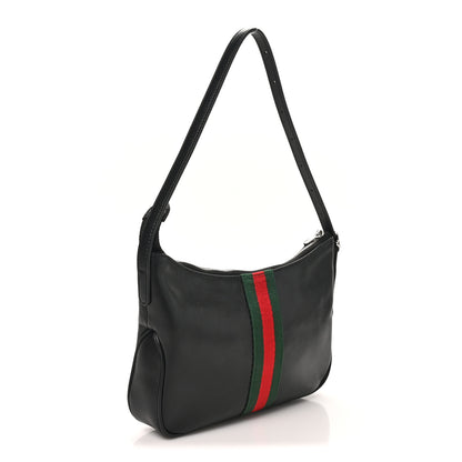 Gucci Calfskin Web Small Lunetta Crossbody Bag  Black 3 of 10