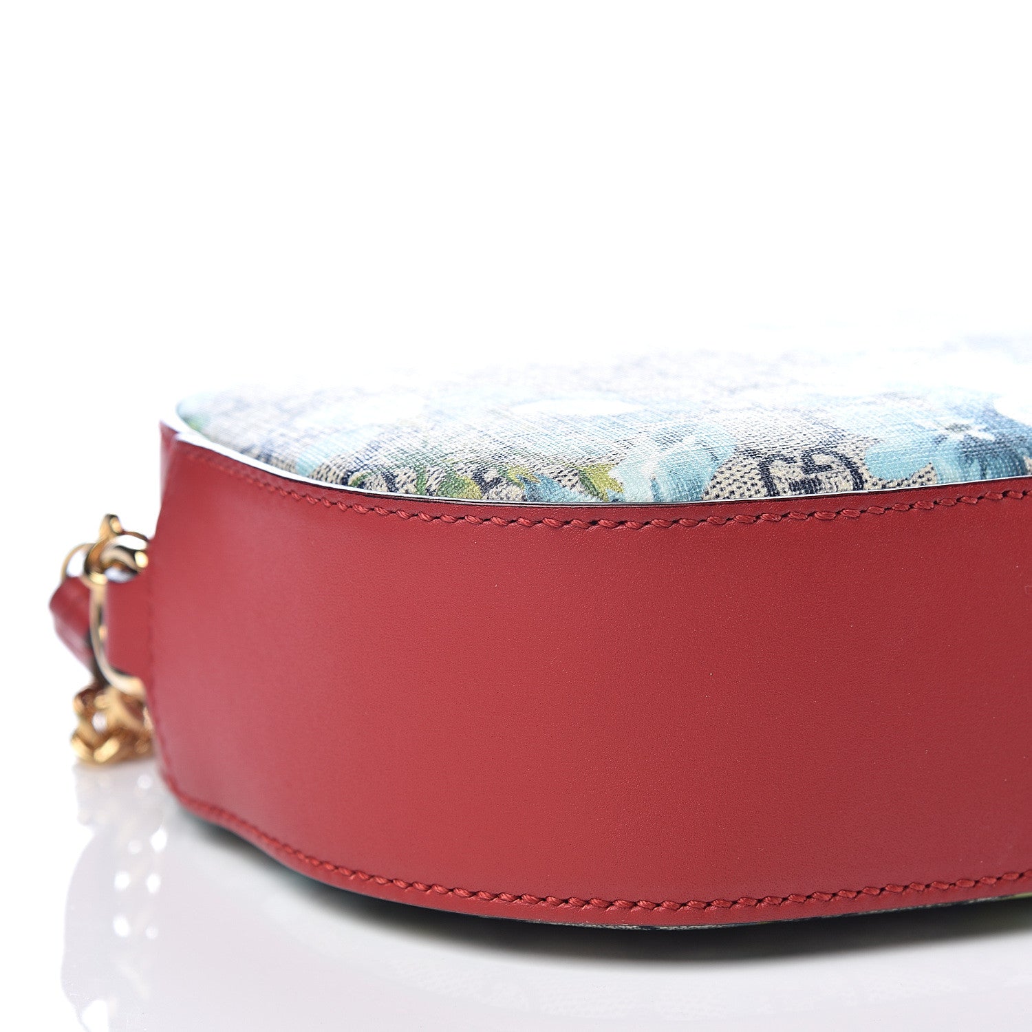 Gucci GG Supreme Monogram Blooms Mini Chain Shoulder Bag Beige Blue Navy Hibiscus Red 7 of 9