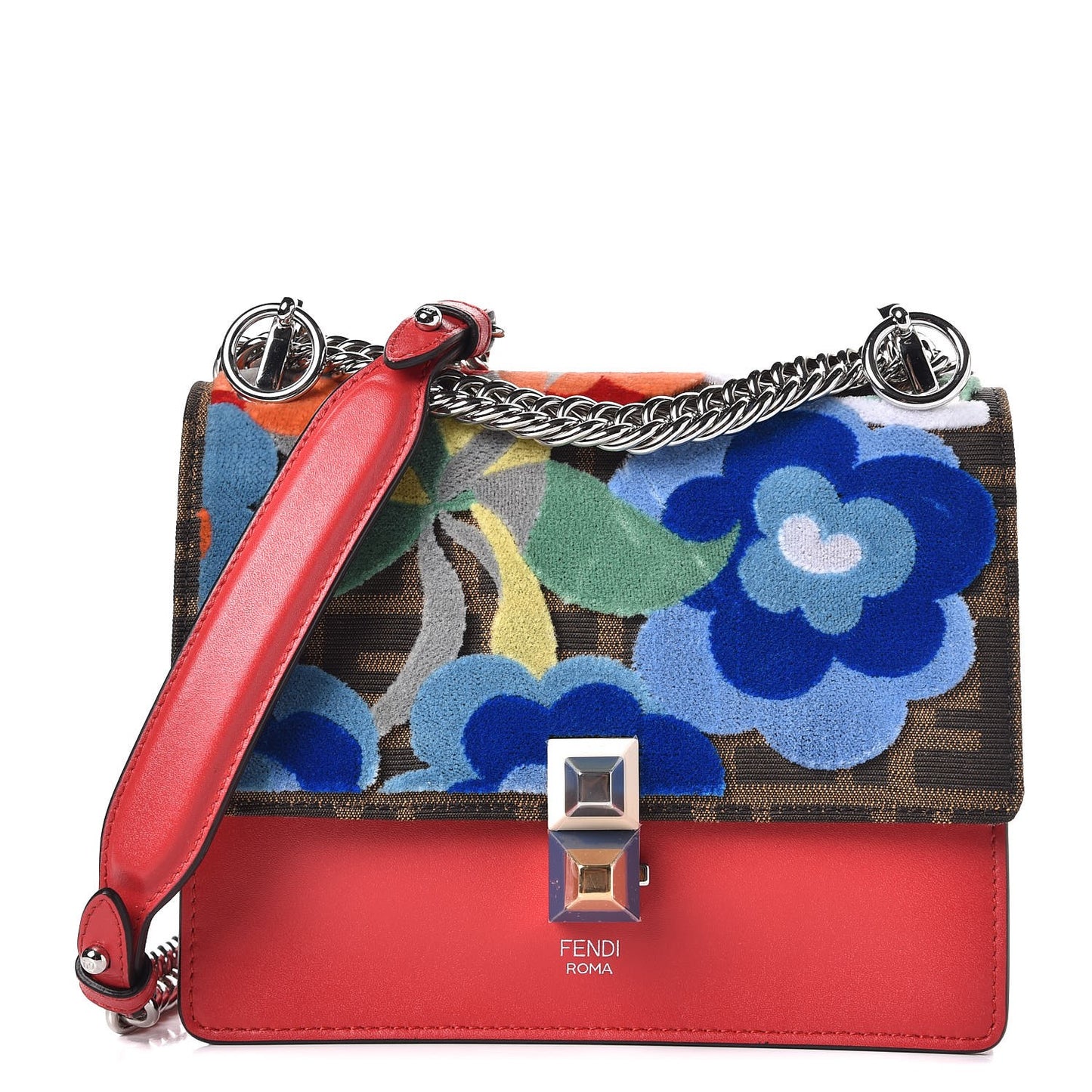 Vitello Liberty Zucca Velvet Floral Floral Kan I Shoulder Bag Fiamma Multicolor
