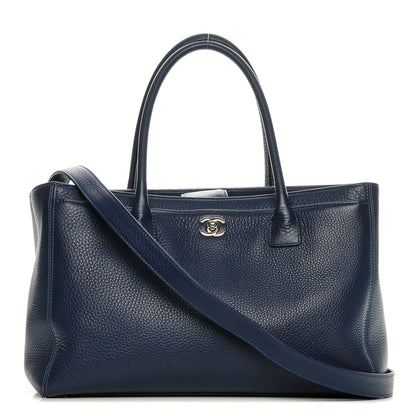 Chanel Calfskin Cerf Executive Shopper Tote Navy Blue 1 of 7