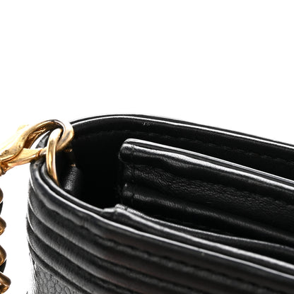 Chanel Calfskin Caviar Quilted Chevron Mixed Boy Wallet On Removable Chain Black 11 of 17