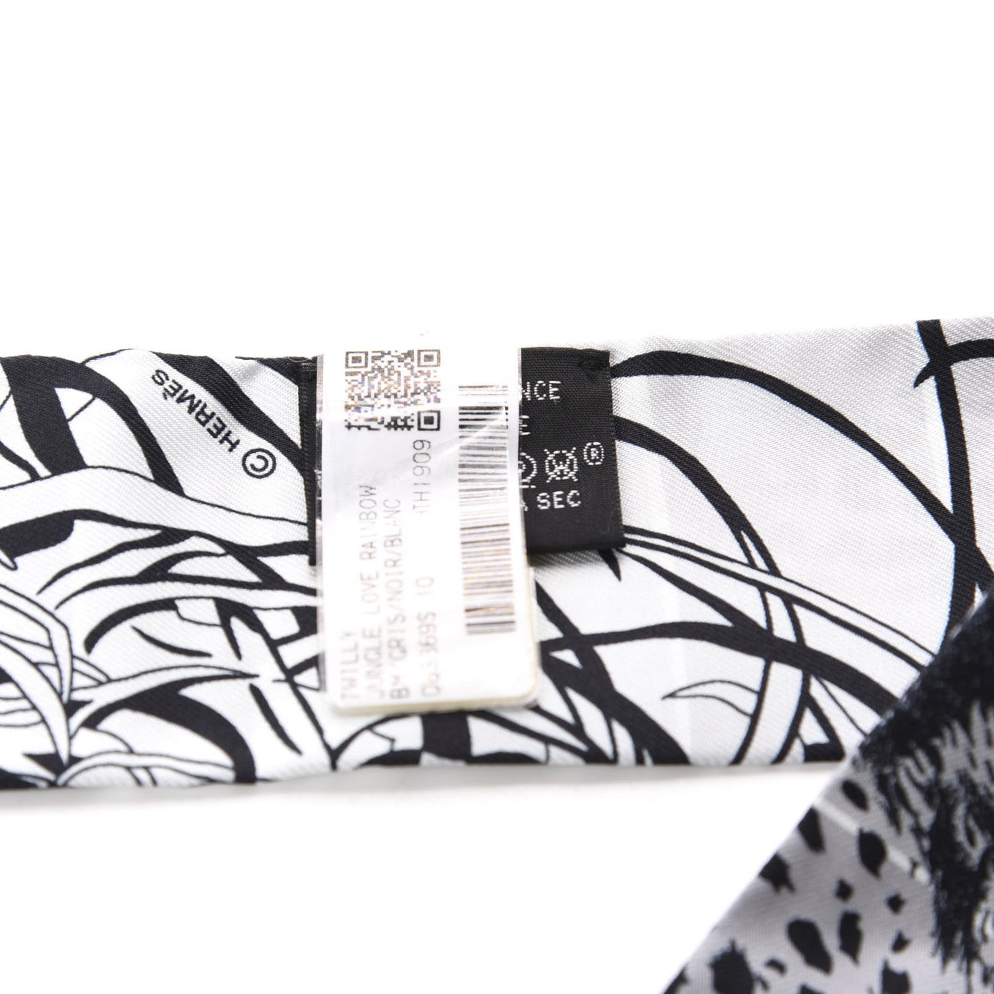 Silk Jungle Love Rainbow Twilly Gris Black White