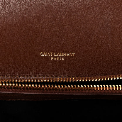 Saint Laurent Sheepskin Matelasse Chevron Monogram Medium College Bag Brick 6 of 10