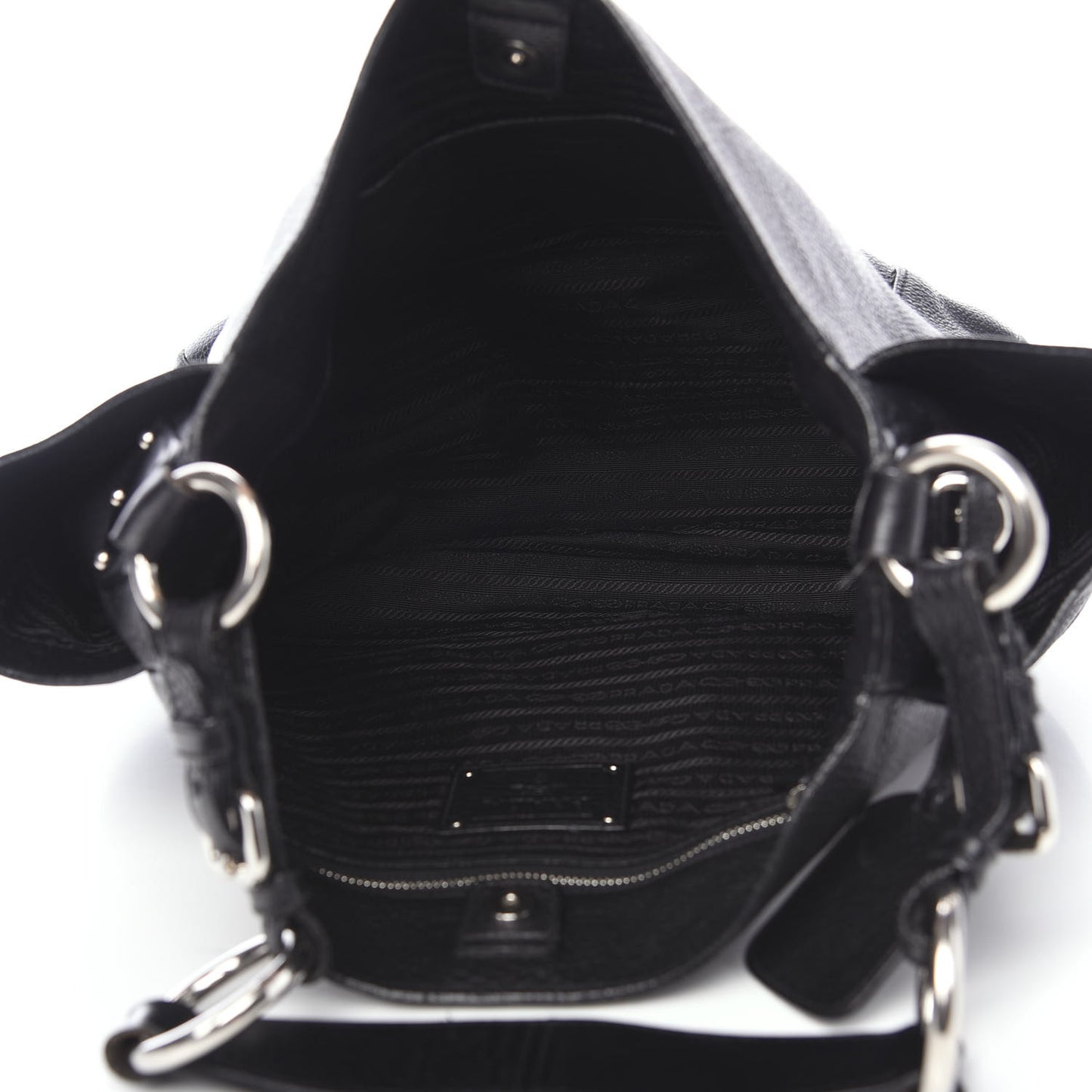 Vitello Daino Side Pocket Hobo Black