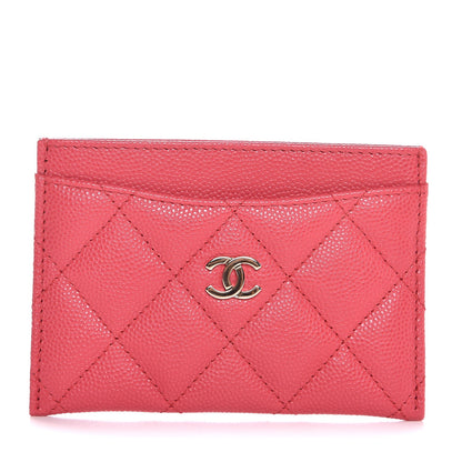 Chanel Caviar Quilted Card Holder Pink 1 of 8