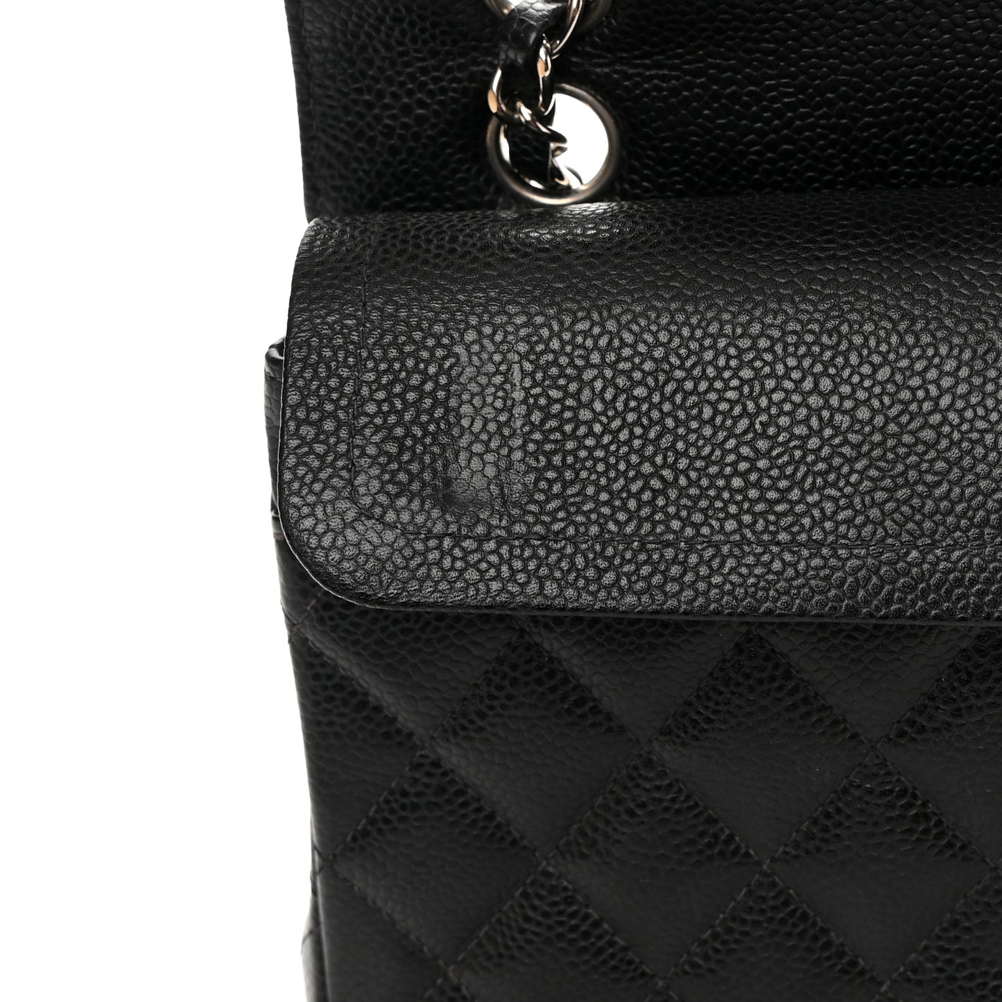 Caviar Quilted Small Double Flap Black