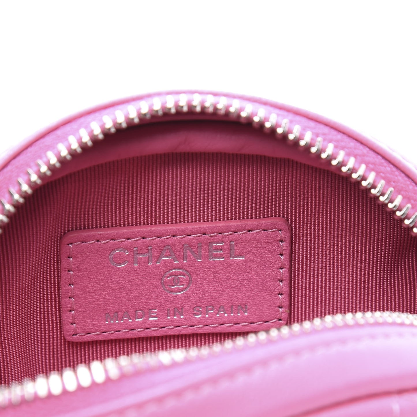 Lambskin Quilted Zip Around Classic Coin Purse Pink